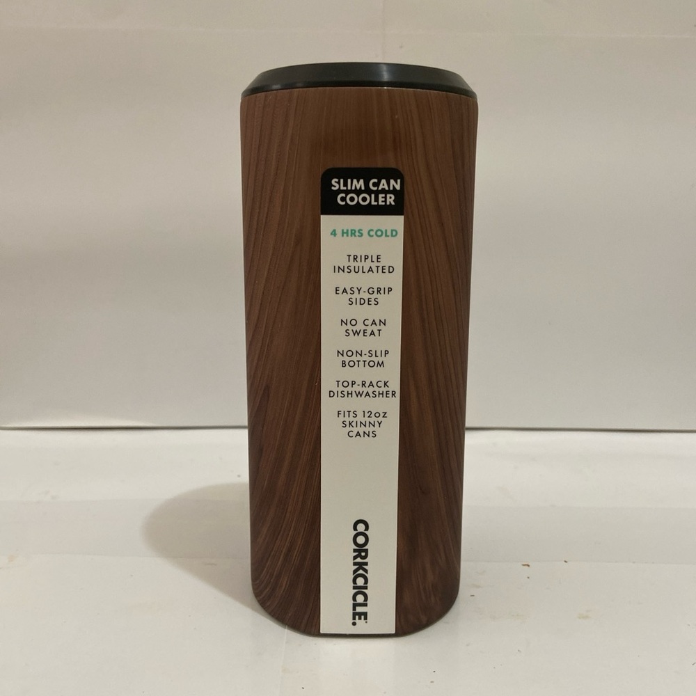 Corkcicle Slim Can Cooler - Walnut Wood‎